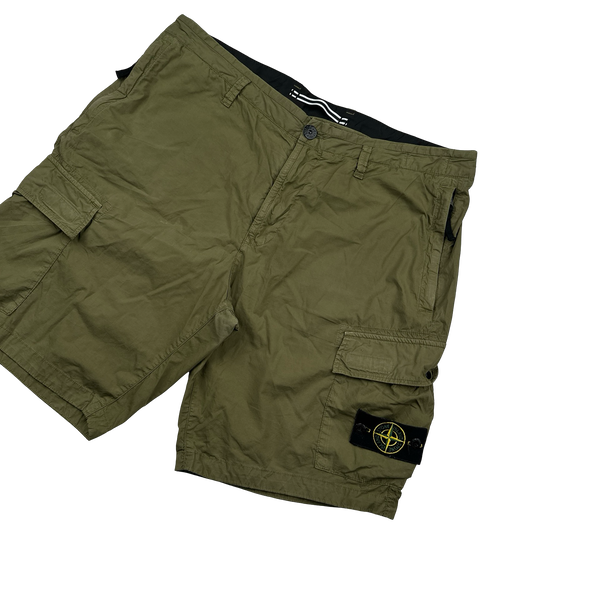 Stone Island 2021 Khaki Cotton Cargo Shorts - 38"