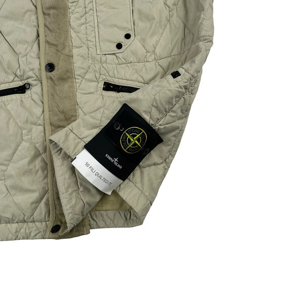 Stone Island 2024 Beige 50 Fili Quilted TC Multi Pocket Gilet - Large