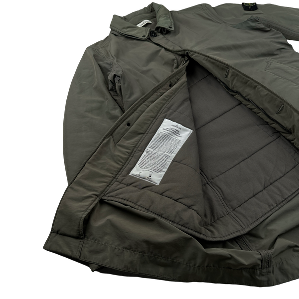 Stone Island 2016 Khaki Micro Reps Primaloft Insulated Long Collared Jacket - XXL