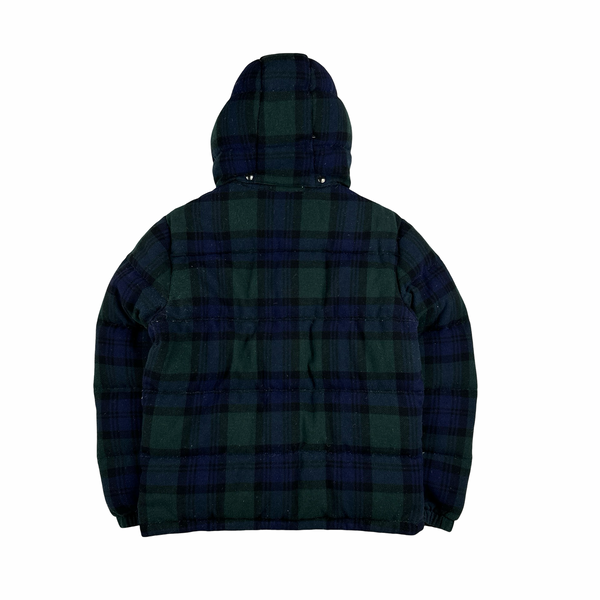 Ralph Lauren Green Nova Check Down Filled Hooded Puffer Jacket - Small