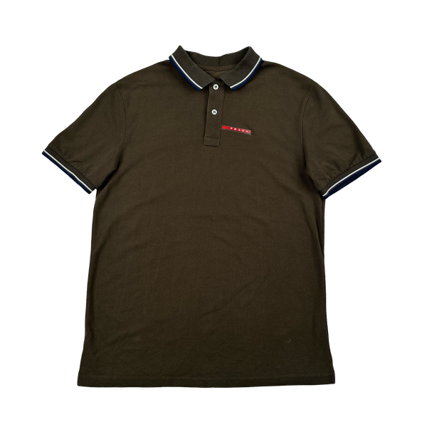 Prada Khaki Cotton Polo Shirt -XL