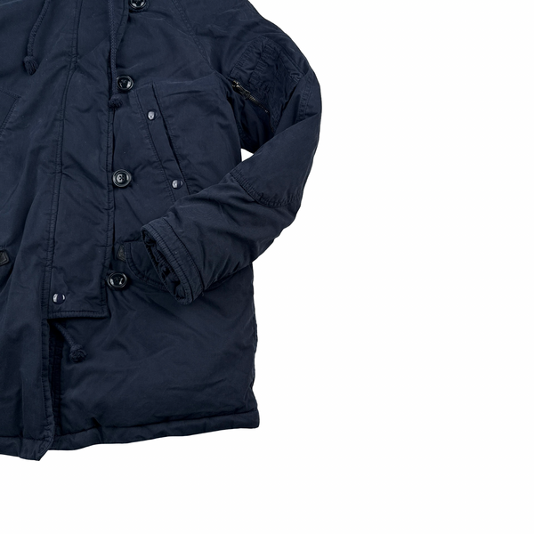 Ralph Lauren Arctic Navy Down Filled Fur Hood Trim Parka Jacket - Small