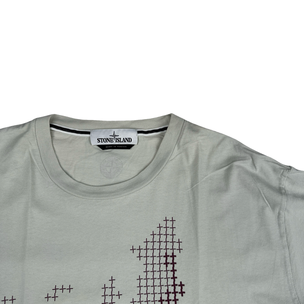 Stone Island 2017 Grid Check Camo Graphic T Shirt - XL