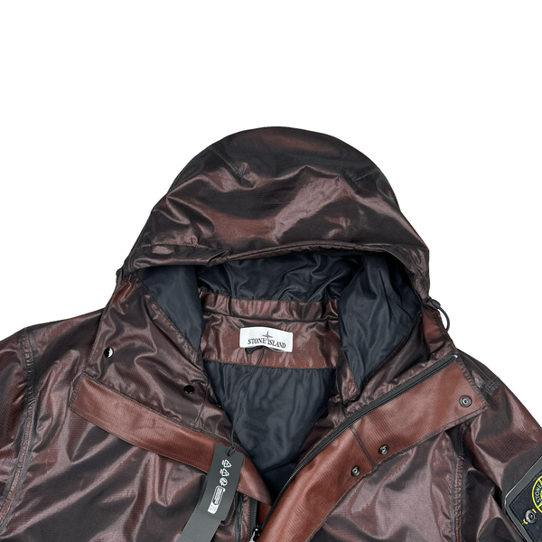 Stone Island 2024 Rust Metallic Run Proof Nylon Hooded Jacket - Large