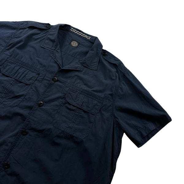 Stone Island Navy Cotton Safari Shirt - 3XL