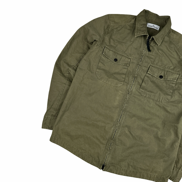 Stone Island 2014 Khaki Cotton Overshirt - Large