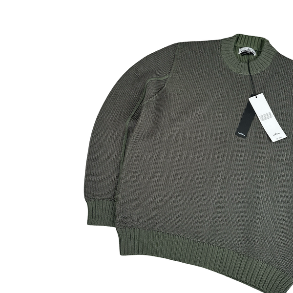 Stone Island 2017 Green Heat Reactive Ice Knit Crewneck Jumper - 3XL