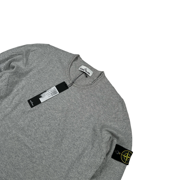 Stone Island 2018 Grey Fine Knit Cotton Crewneck Jumper - Small