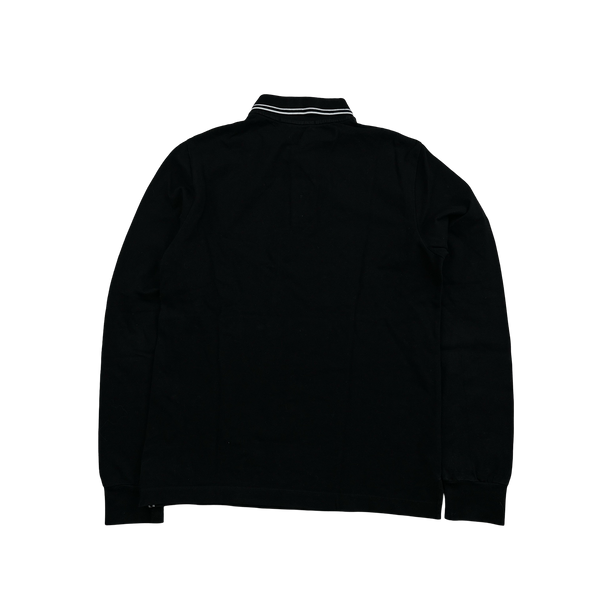 Stone Island 2021 Black Longsleeve Polo Shirt - Small