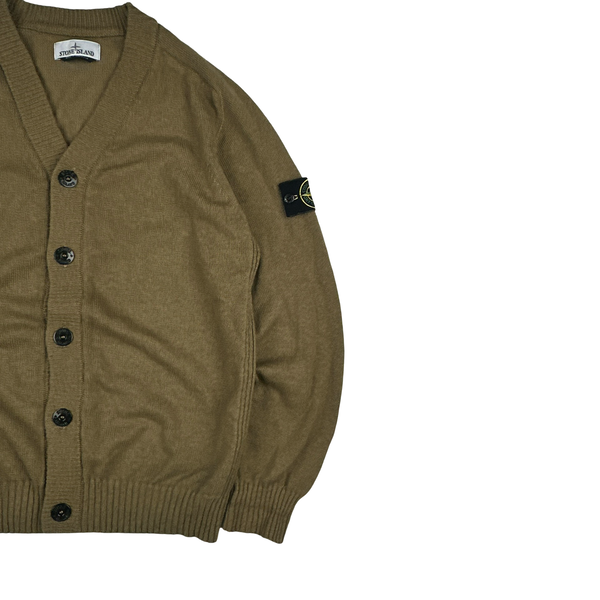 Stone Island 2023 Khaki Cotton Buttoned Cardigan Jumper - Large
