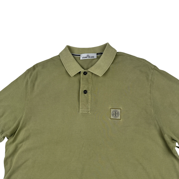 Stone Island 2022 Sage Green Cotton Polo Shirt - 3XL