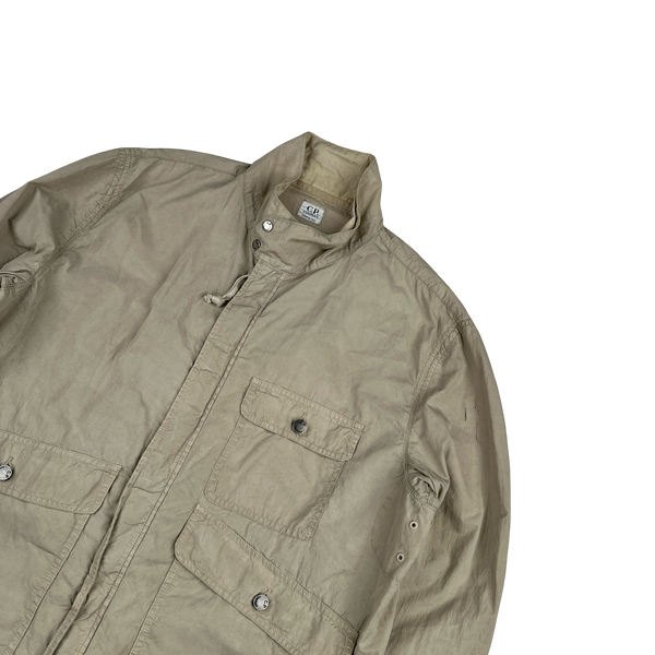 CP Company 2002 Cream Zipped Cotton Overshirt - 3XL