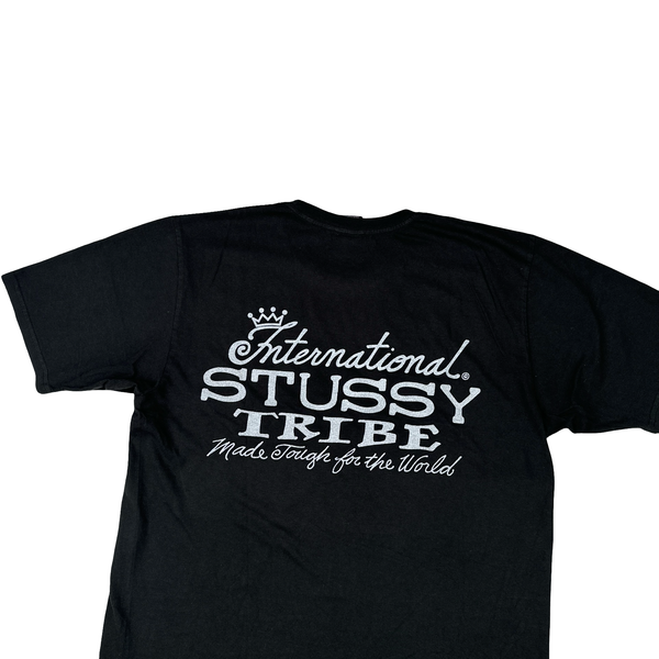 Stussy Black Cotton Graphic T Shirt - Medium