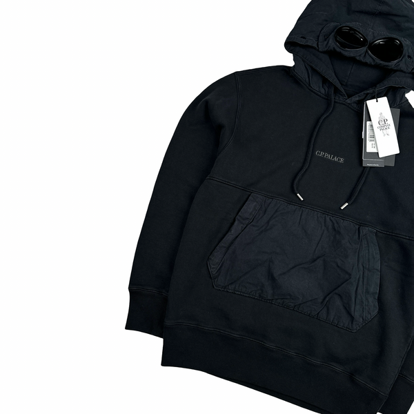 CP Company x Palace Black Spellout Goggle Hoodie - Large - XS