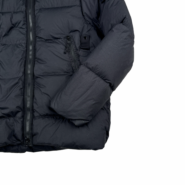 Stone Island 2021 Black Crinkle NY Down Puffer Jacket - Medium