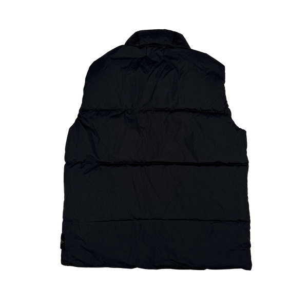 Stone Island 2021 Black Garment Dyed Crinkle Reps Down Filled Gilet - XL