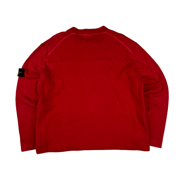 Stone Island 2000 Boxy Fit Red Pullover Crewneck Jumper - Large