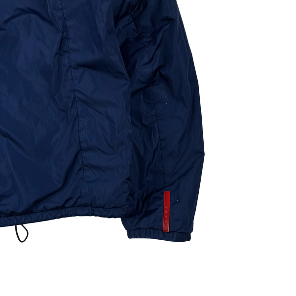 Prada Blue/Navy Red Tab Reversible Nylon Windbreaker Jacket - L