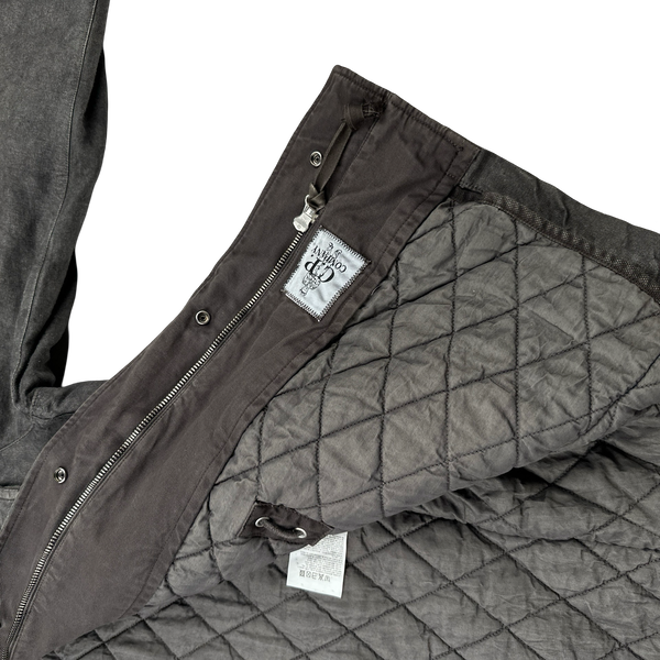CP Company Vintage 2004 Lino Flax Diamond Quilted Explorer Goggle Jacket - Large