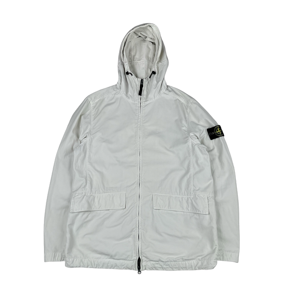 Stone Island 2022 White Batavia Hooded Jacket - Large
