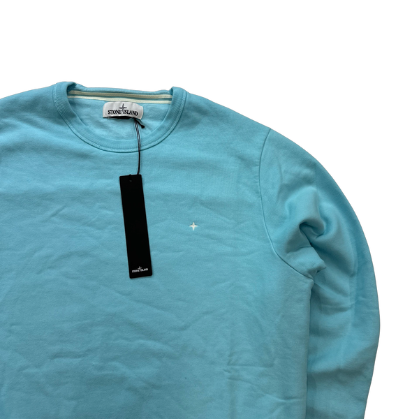 Stone Island Blue Compass Crewneck Jumper - Large