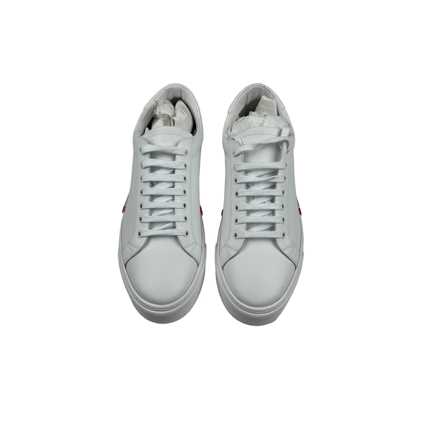 Burberry Rangleton Low White Small Stripe Leather Shoes - UK 12
