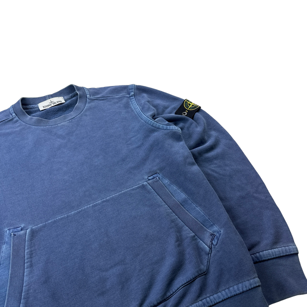 Stone Island 2015 Blue Crewneck Sweatshirt - Small