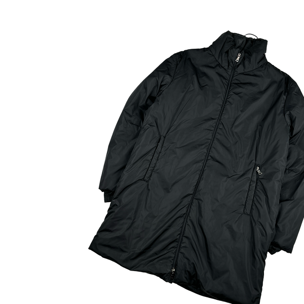 Prada Black Nylon Padded Long Jacket - Small