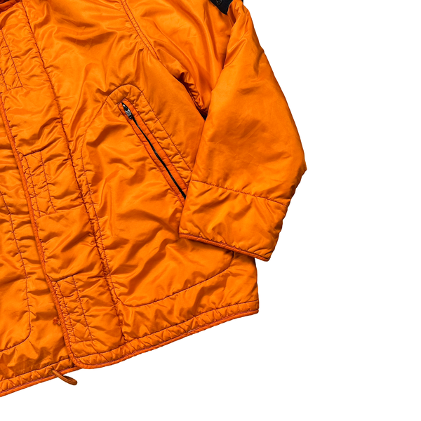 Stone Island 2004 Vintage Orange Mesh Quilted High Neck Nylon Jacket - Large