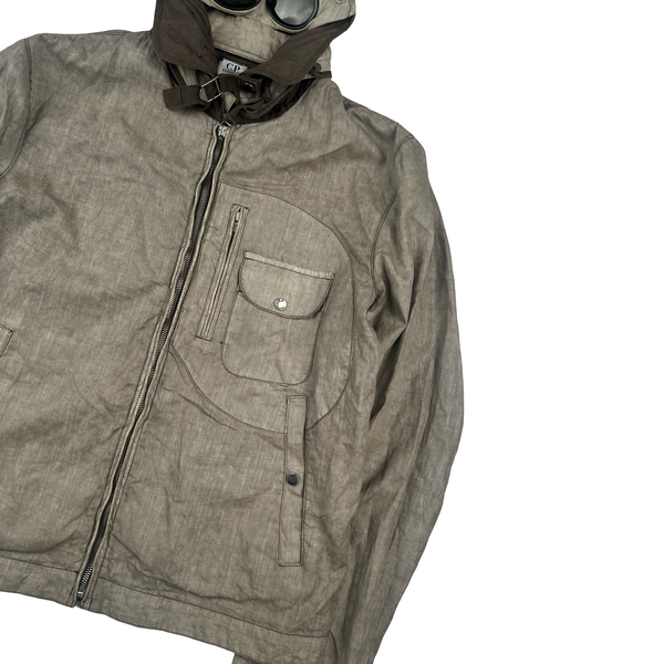 CP Company 2004 Vintage Lino Flax Goggle Jacket - Large