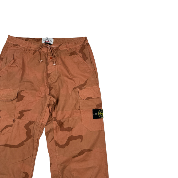 Stone Island x Supreme 2019 Salmon Brushed Cotton 2C Camo OVD Cargo Trousers - 32"