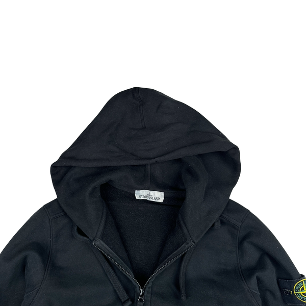 Stone Island 2018 Black Zipped Cotton Hoodie - Small