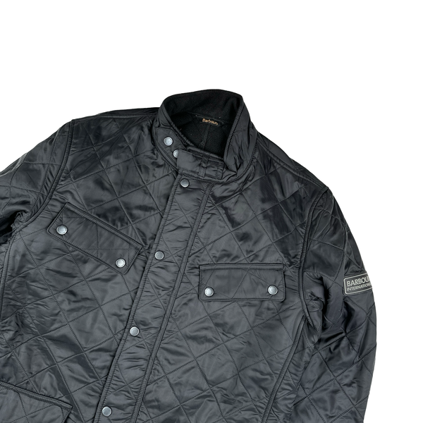Barbour Multi Pocket Black Fleece Lined Field Jacket - Medium