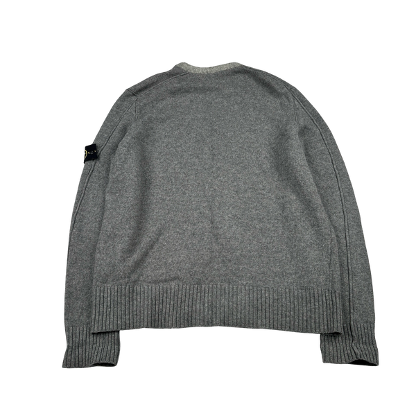 Stone Island 2008 Grey Wool Crewneck Jumper - 3XL