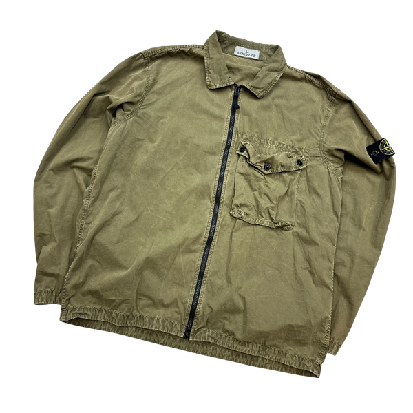 Stone Island 2021 Khaki Cotton Overshirt - XXL
