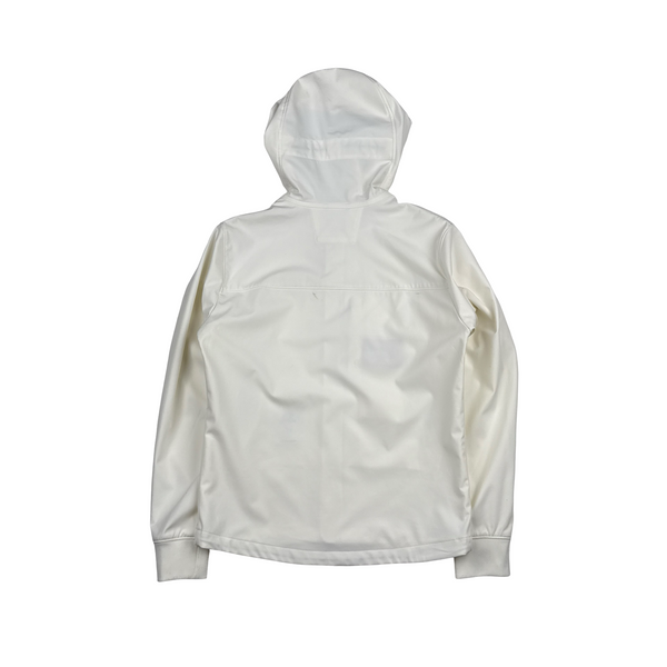 CP Company White Soft Shell R Goggle Hooded Zipped Jacket - XS