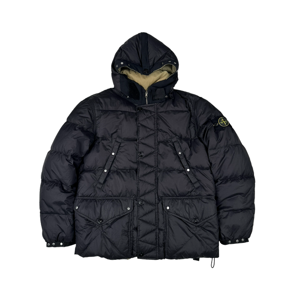 Stone Island 2015 Black Reversible Down Puffer Jacket - Large