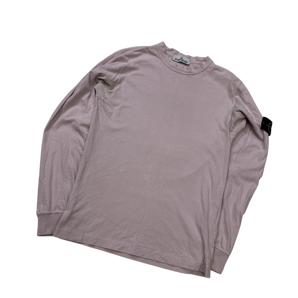 Stone Island 2017 Pink Longsleeve Cotton Top - Small