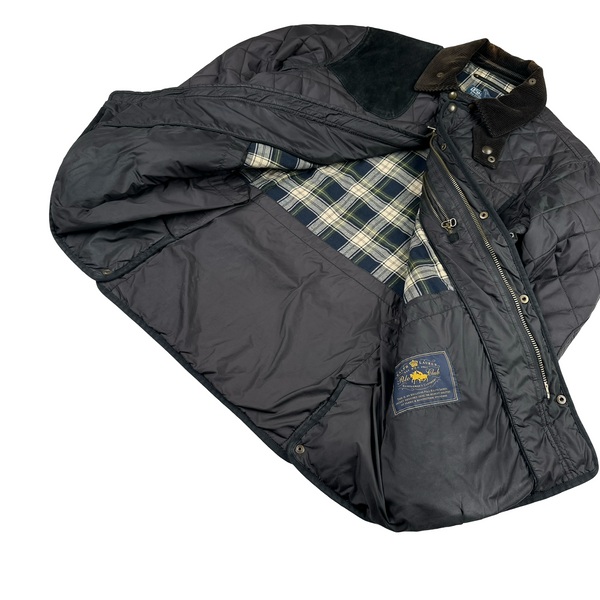 Ralph Lauren Corduroy Collar Suede Pocket Quilted Jacket - Large