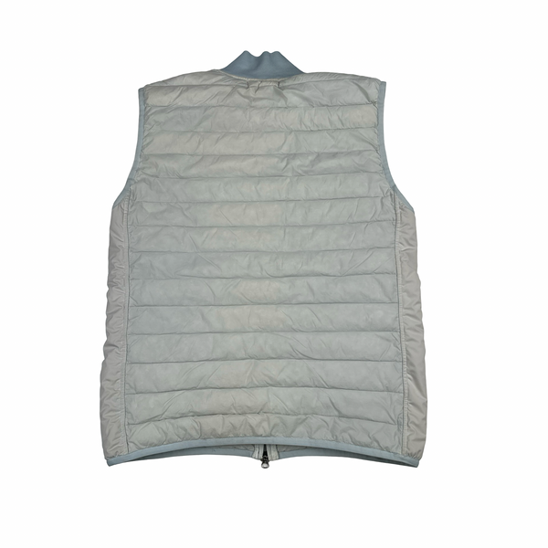 Stone Island 2019 Baby Blue Loom Woven Down Chambers Stretch Nylon TC Gilet - Medium