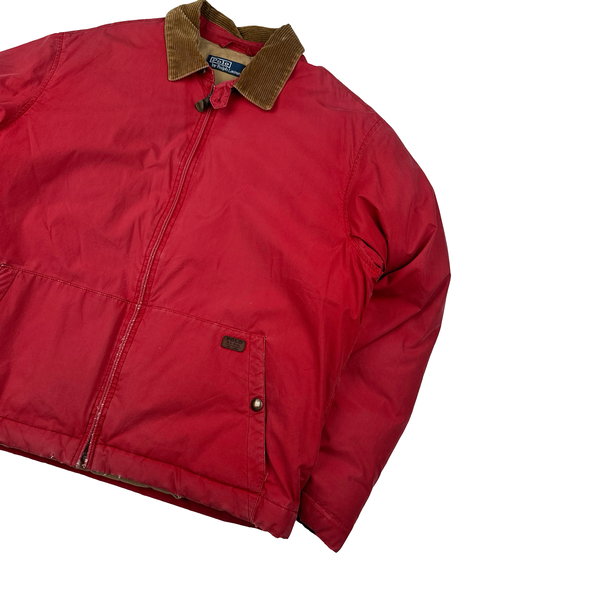 Ralph Lauren Vintage Red Down Filled Harrington Jacket - Medium