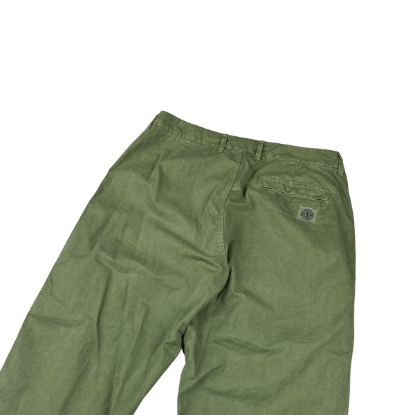 Stone Island 2023 Green Regular Fit Old Treatment Trousers - 36"