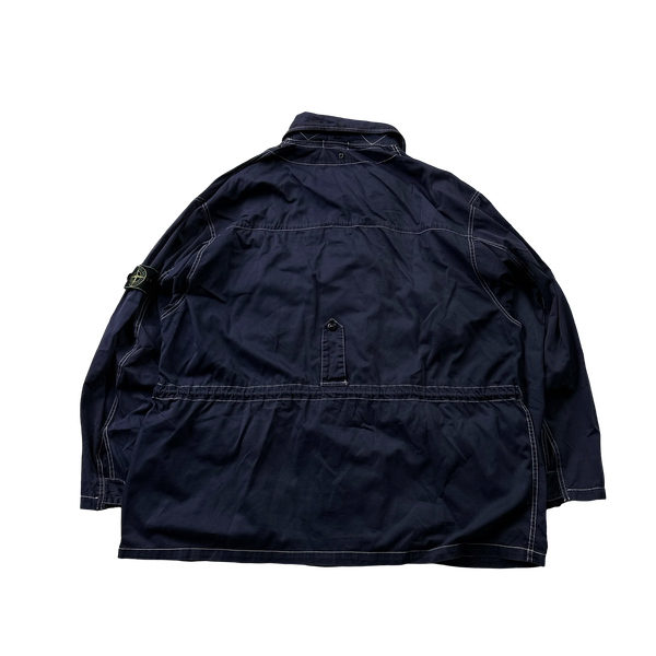 Stone Island Vintage 80s Green Edged Contrast Navy Stitch Field Jacket Mat s Island