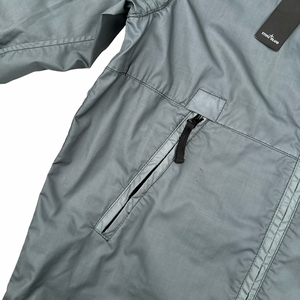 Stone Island Blue Mussola Gommata Melange Jacket - Medium