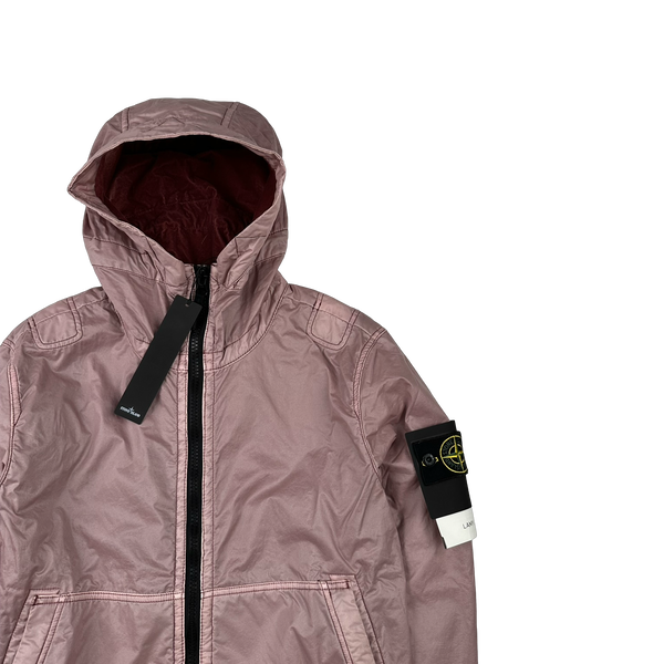 Stone Island 2018 Pink Lamy Flock Hooded Jacket - Small