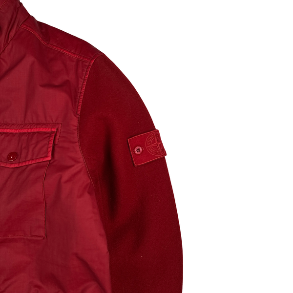 Stone Island 2013 Red Ghost Piece Panno Tinto Capo Piu Mussola Gommata Jacket - XL