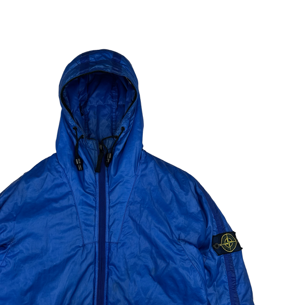 Stone Island 2007 Blue Down Mesh Badge Puffer Jacket - Medium
