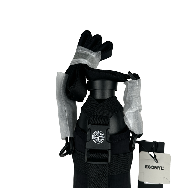 Stone Island 2022 Econyl Black Nylon Metal Bottle Holder Bottle