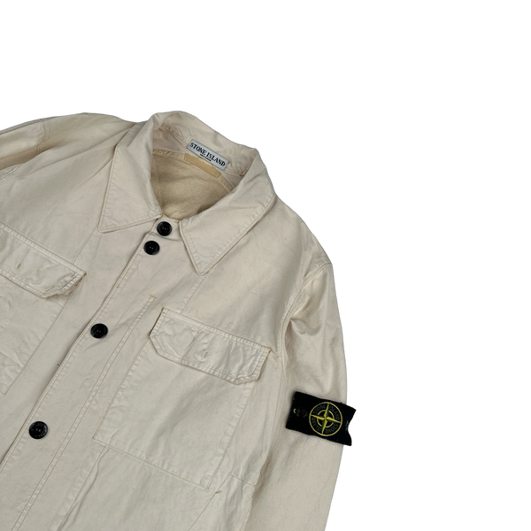 Stone Island 2006 Cream Cotton Reflective Overshirt - Large