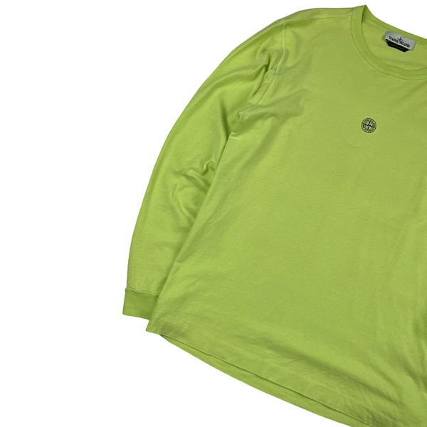 Stone Island 2019 Lime Green Graphic Long sleeve T Shirt -